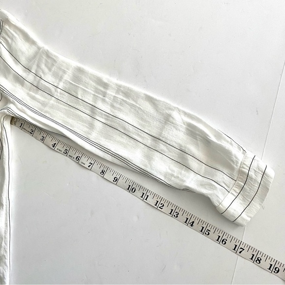 Zara Basic Black White Striped Linen-blend Top Shirt XS Officecore Oversized - Picture 13 of 13